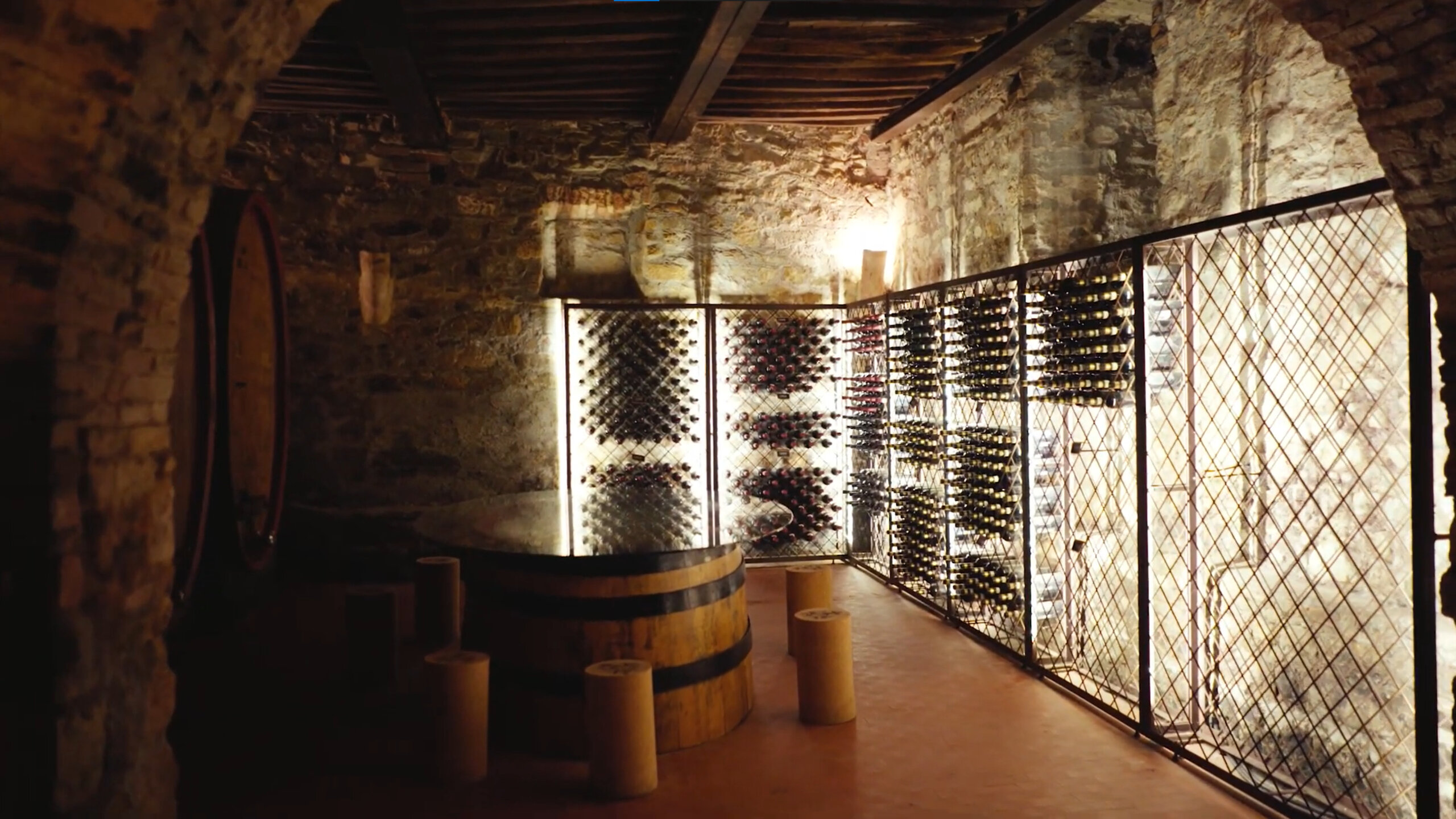 Historic stone walled wine cellar
